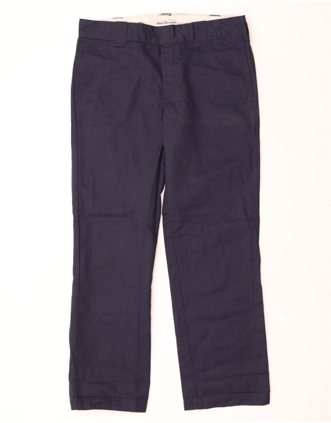 Calças Chino masculinas Dickies Slim Straight W34 L32 Azul Marinho Poliéster