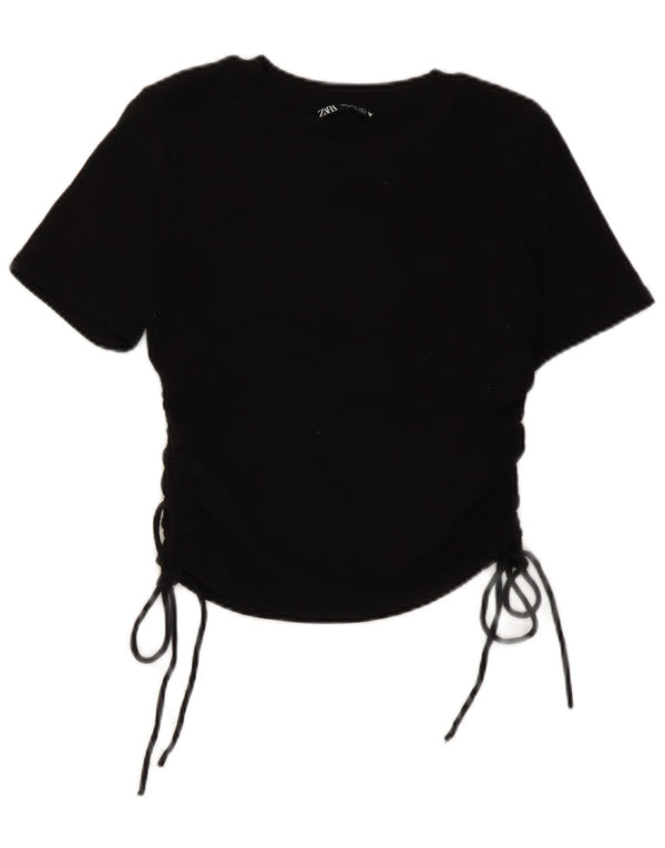 Blusa feminina Zara Top UK 12 poliéster preto médio