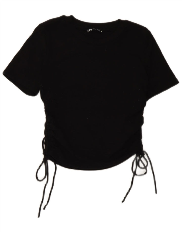 Blusa feminina Zara Top UK 12 poliéster preto médio