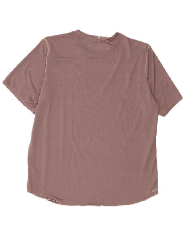 Camiseta masculina New Balance XL poliéster listrado marrom