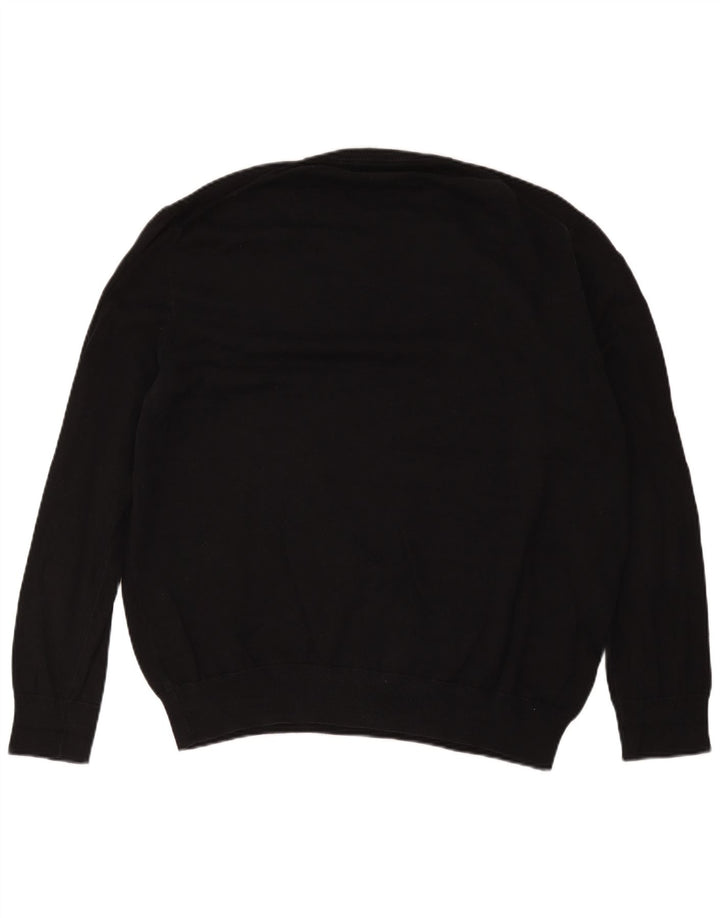 Suéter masculino Marks & Spencer com decote em V 2XL algodão preto