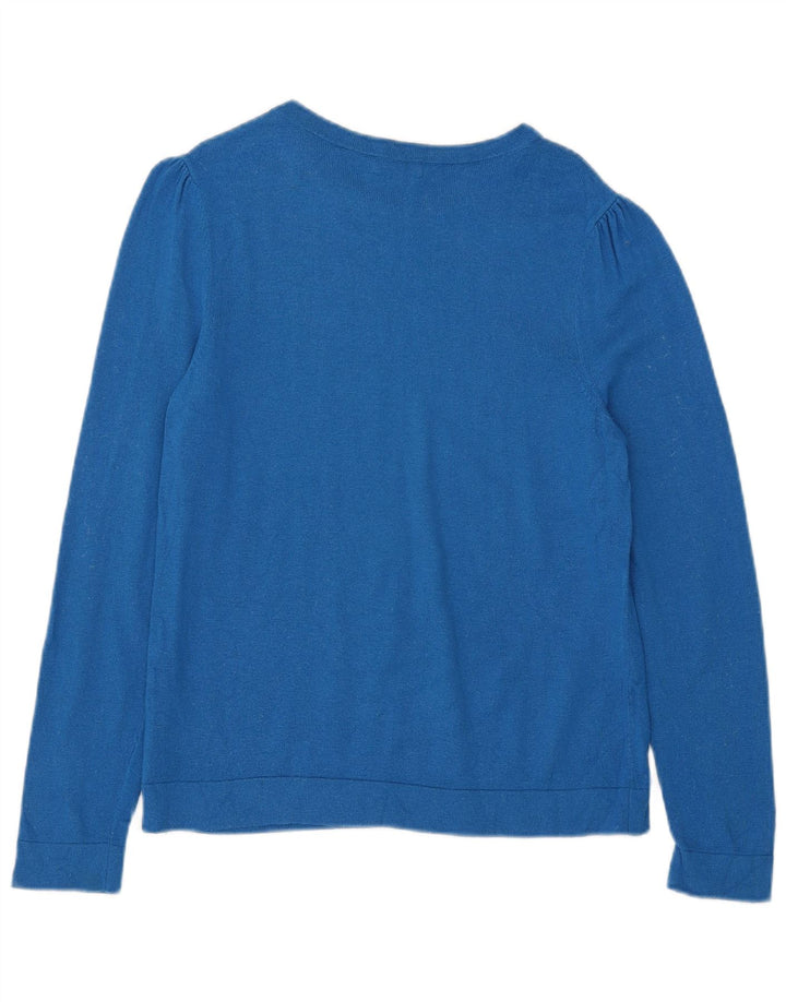 Suéter feminino Hobbs com gola canoa e viscose azul médio UK 12