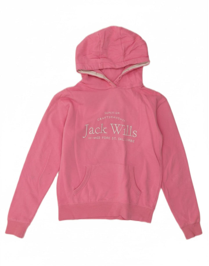 JACK WILLS Suéter gráfico feminino com capuz 10-11 anos algodão rosa