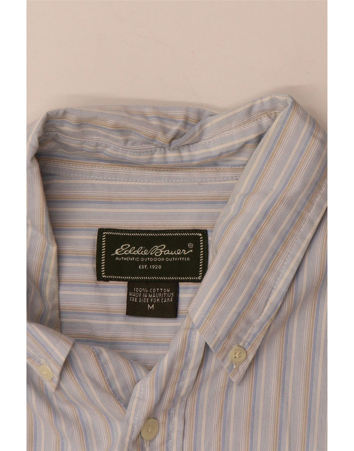 Camisa masculina EDDIE BAUER de algodão listrado azul médio