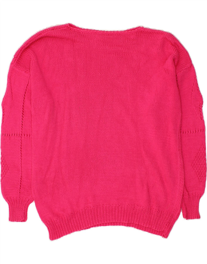 VINTAGE Womens Boat Neck Jumper Sweater UK 18 XL Pink Vintage Vintage and Second-Hand Vintage from Messina Hembry 