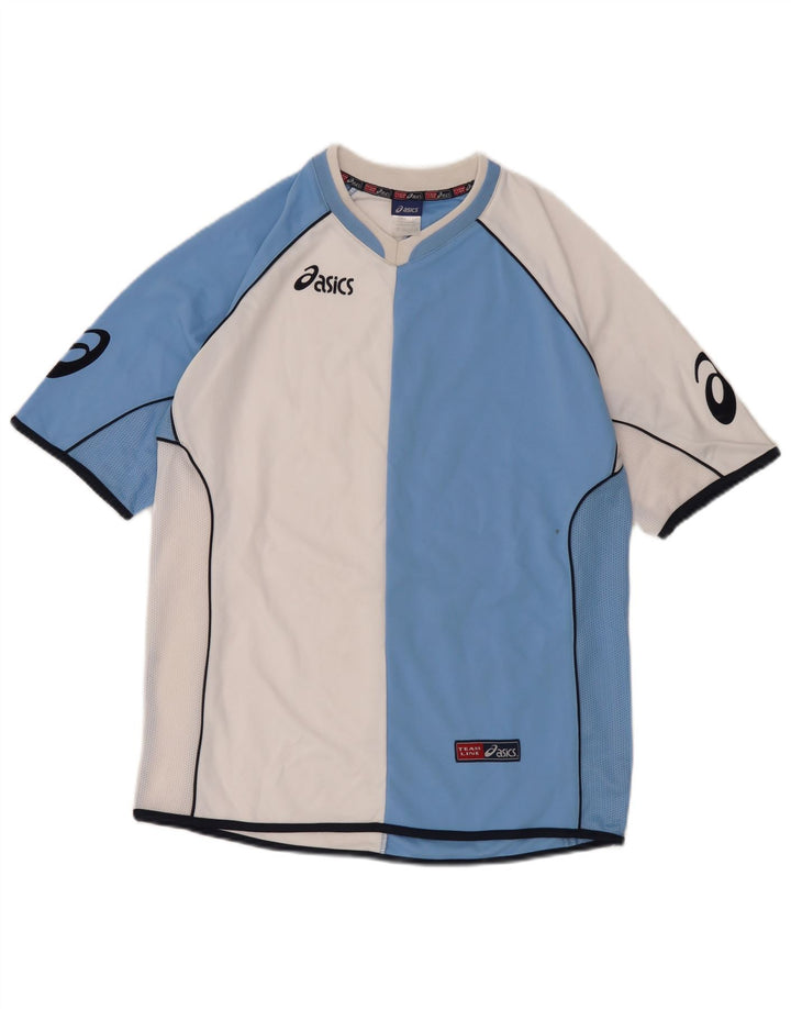 Camiseta Asics Masculina Graphic Top Médio Azul Colourblock Poliéster