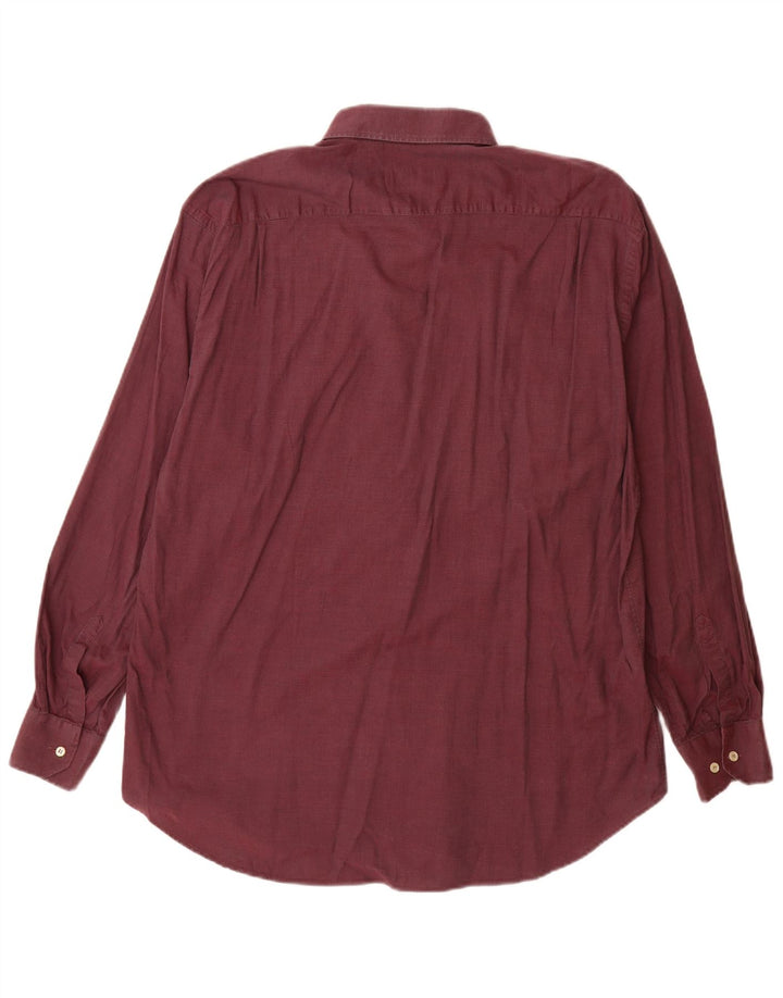 Camisa masculina Valentino tamanho 43 17 XL algodão borgonha
