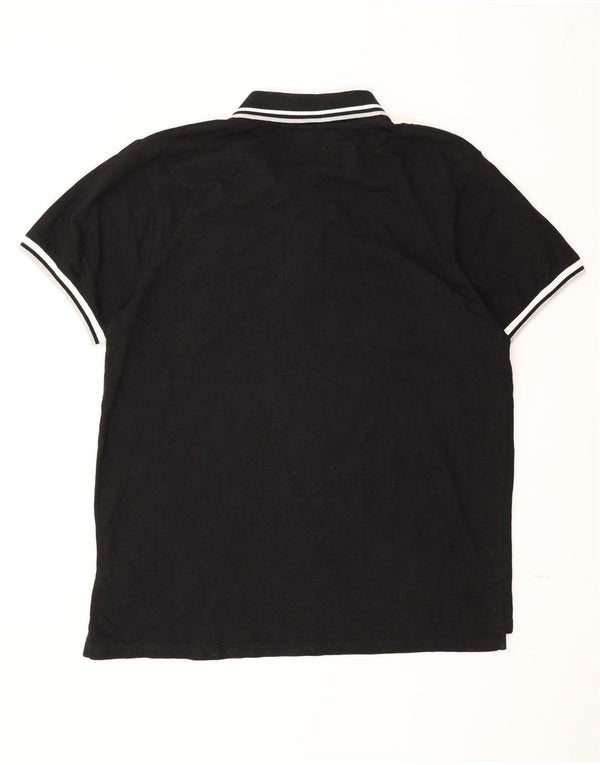 Camisa polo masculina Fila XL preta listrada de algodão