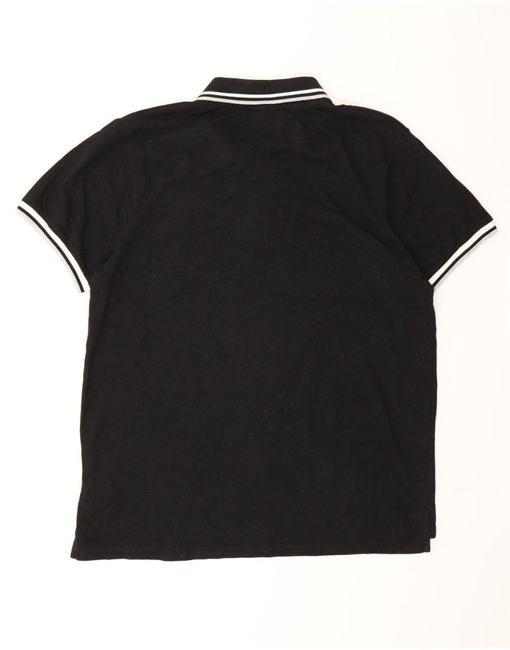 Camisa polo masculina Fila XL preta listrada de algodão