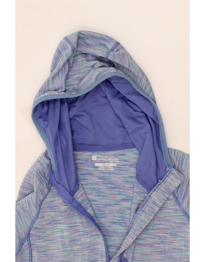 MOUNTAIN WAREHOUSE Girls Zip Hoodie Sweater 9-10 Years Blue Flecked Vintage Mountain Warehouse and Second-Hand Mountain Warehouse from Messina Hembry 