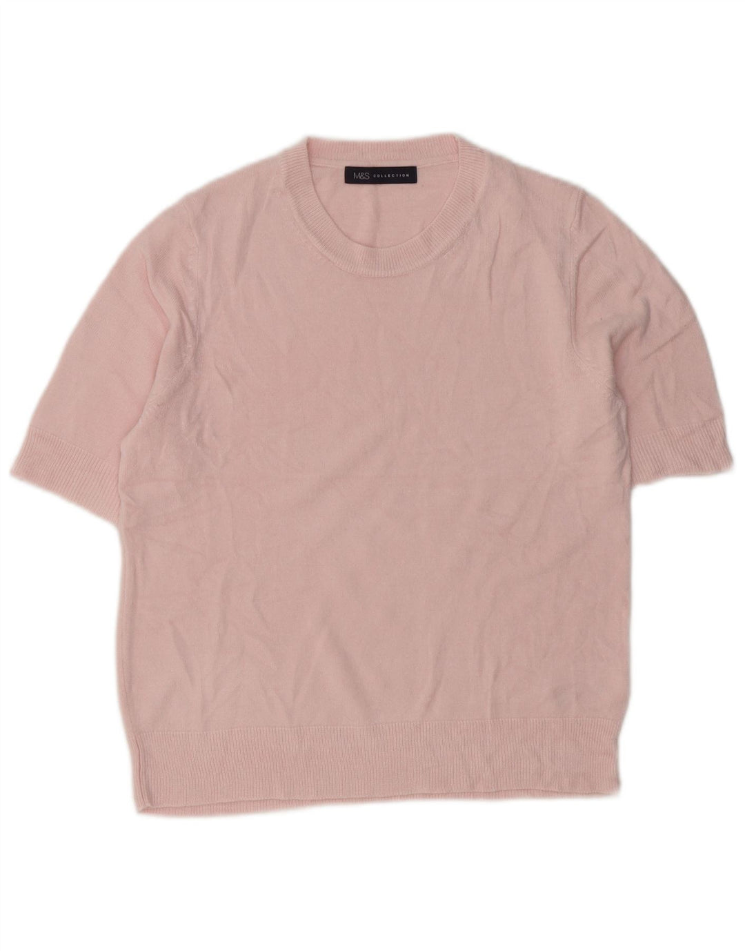Suéter feminino Marks & Spencer com gola redonda Reino Unido 12 rosa médio