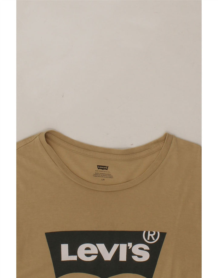 LEVI'S Mens Graphic T-Shirt Top Large Beige Cotton Vintage Levi's and Second-Hand Levi's from Messina Hembry 