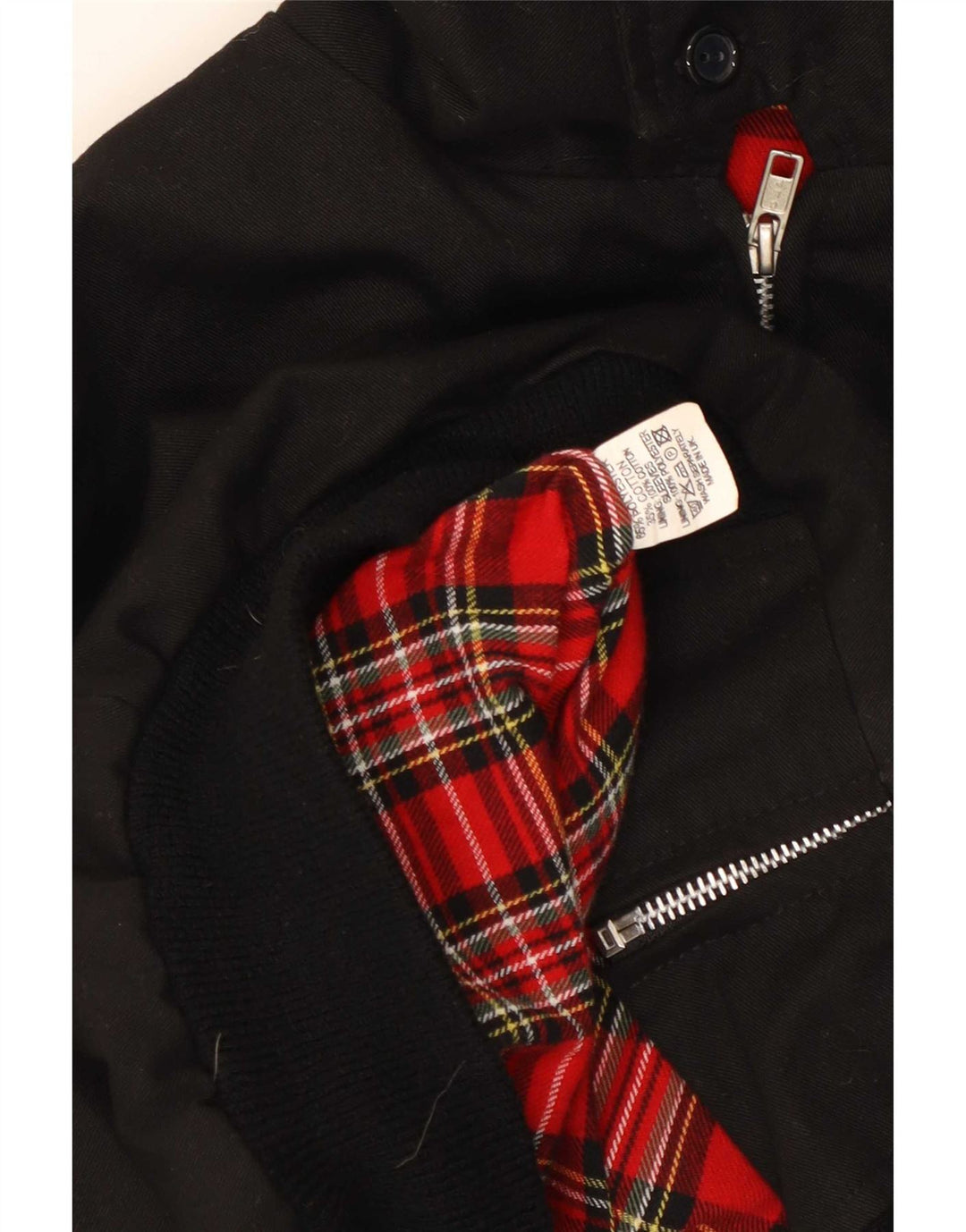 Jaqueta bomber masculina vintage UK 42 XL poliéster preto