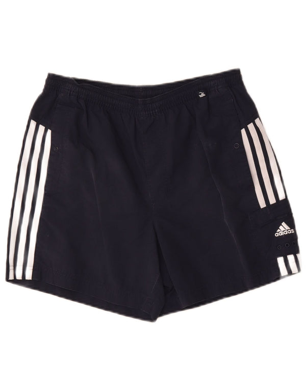 Adidas Mens Graphic Regular Sport Shorts Pequeno Azul Marinho Poliéster Esportes