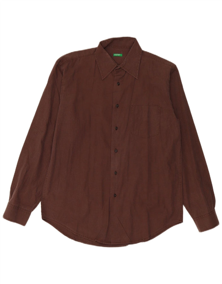 Camisa masculina Benetton média algodão Borgonha