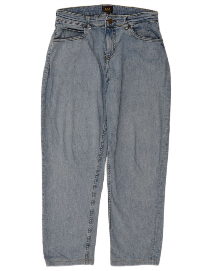 LEE Girls Jeans de cintura alta cônicos 14-15 anos W28 L24 algodão azul