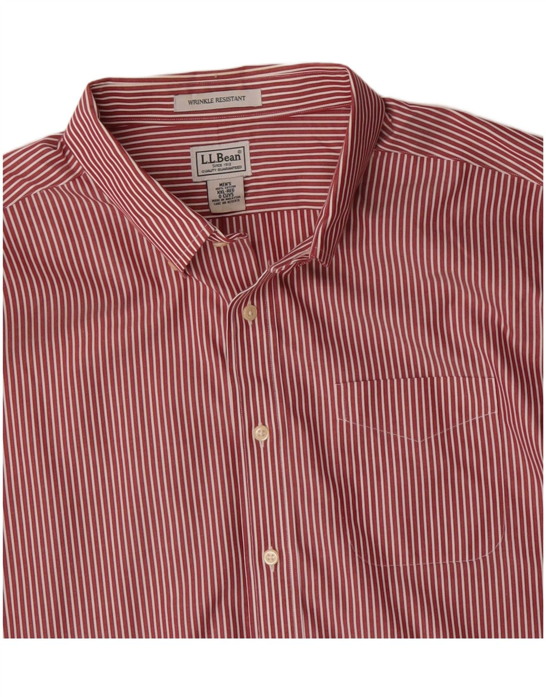 Camisa masculina L.L.Bean 2XL algodão listrado vermelho
