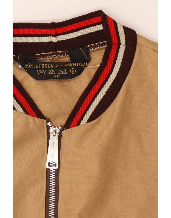 Jaqueta bomber masculina VINTAGE IT 48 algodão bege médio