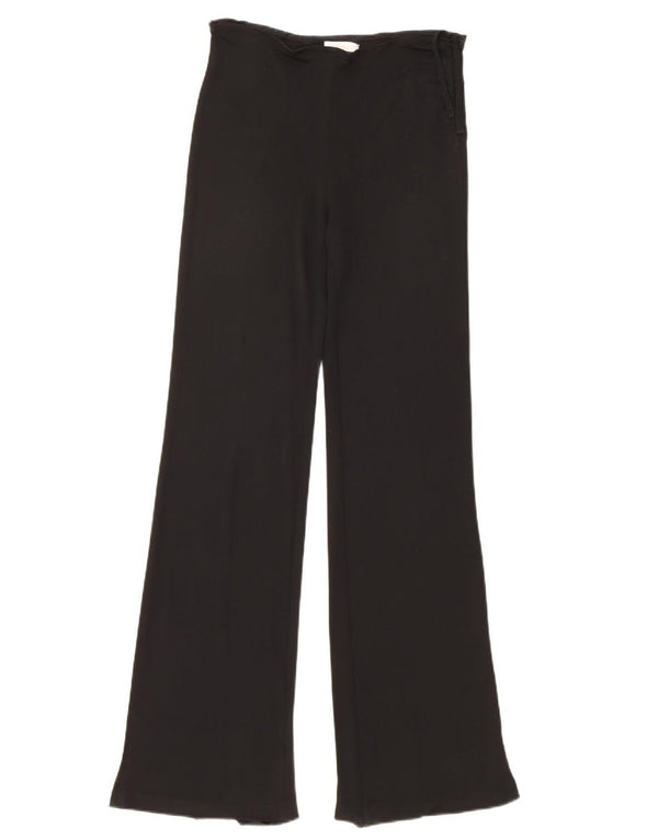 Calça feminina casual Zara Flare UE 36 XS W26 L31 preto rayon