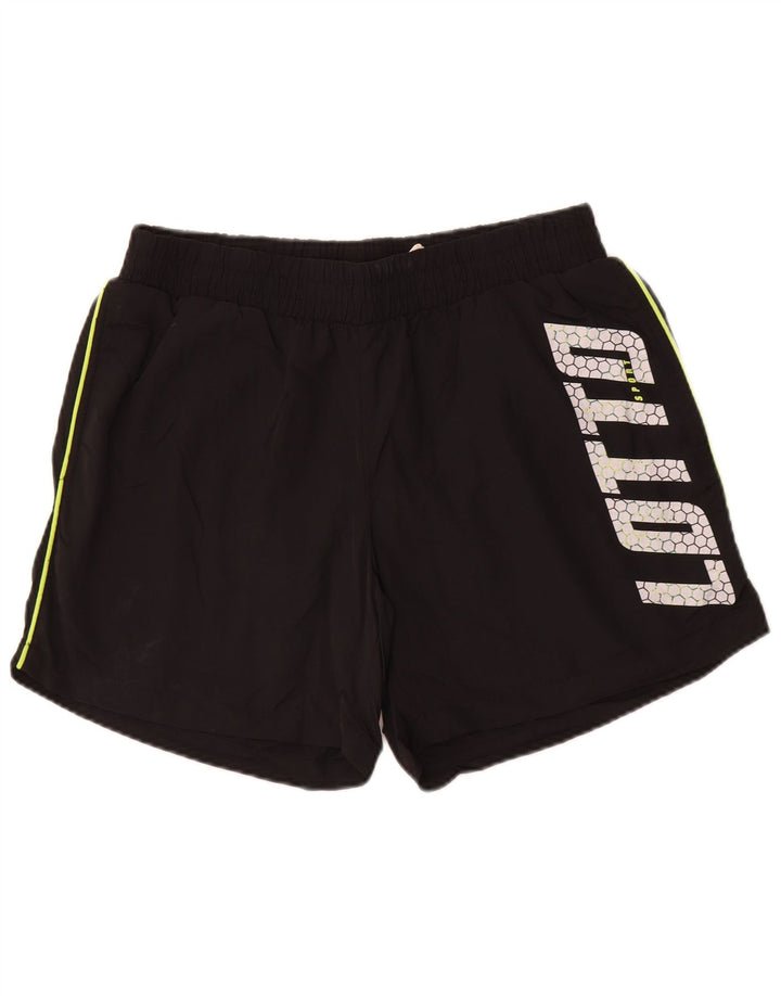 Lotto Mens Graphic Sport Shorts Médio Preto Nylon