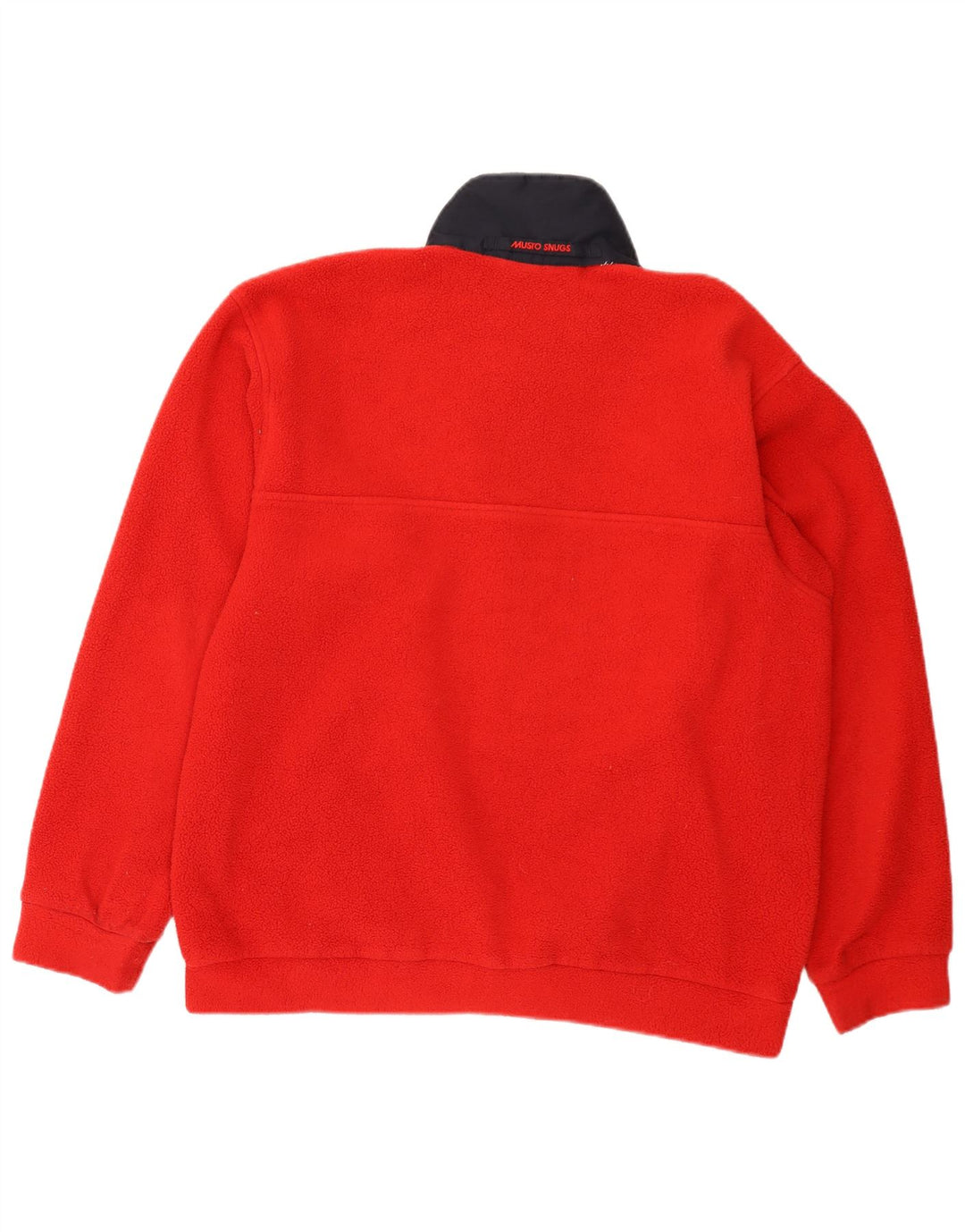 Musto Mens Jumper de lã com botão e pescoço grande poliéster vermelho