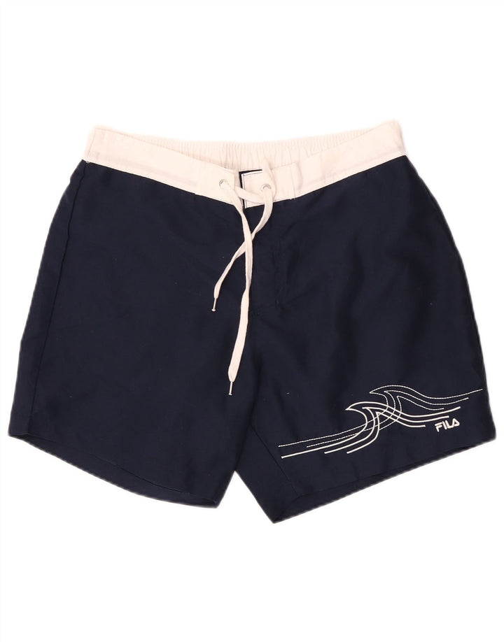 Shorts de banho masculino Fila Graphic grande poliéster azul marinho