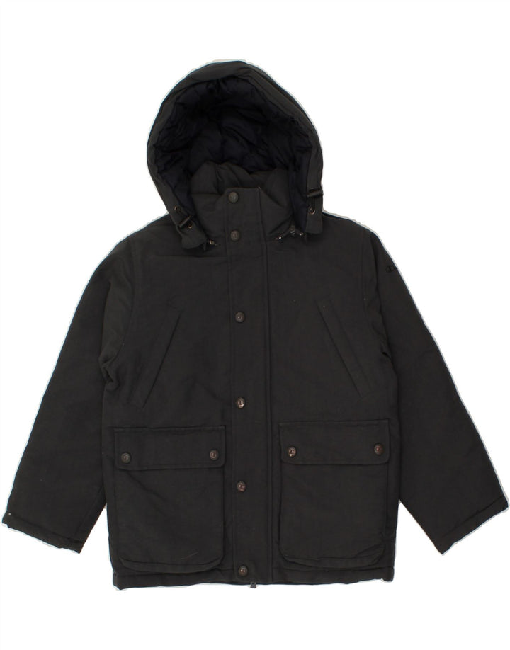 CHAMPION Boys Hooded Padded Jacket 7-8 Years Grey Vintage Champion and Second-Hand Champion from Messina Hembry 