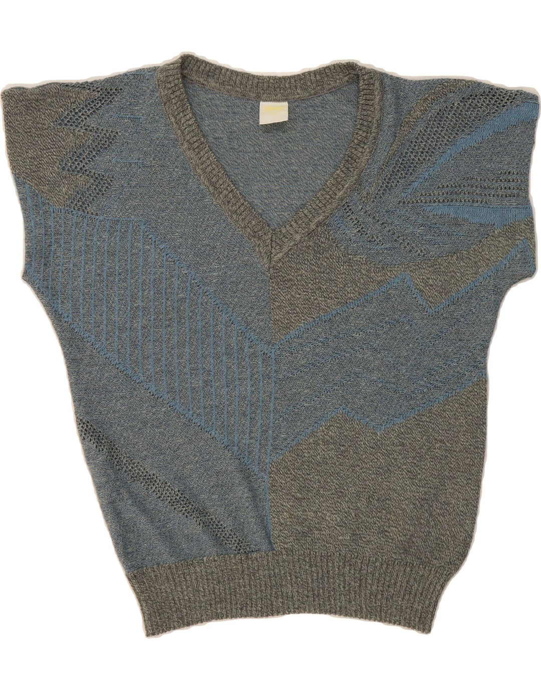 LIOLA Womens Vest Tank Top EU 38 Medium Grey Colourblock Vintage Liola and Second-Hand Liola from Messina Hembry 