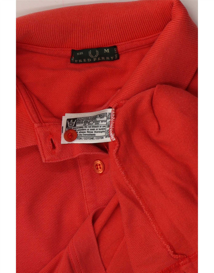Camisa polo feminina Fred Perry UK 14 algodão vermelho médio