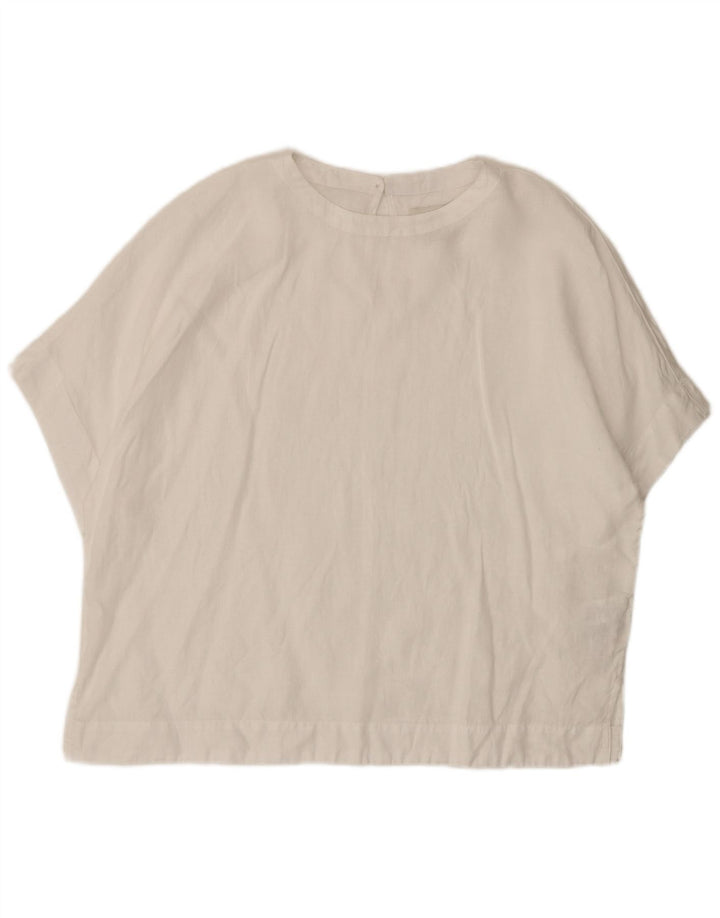 Blusa oversized feminina Marks & Spencer Reino Unido 14 grande linho branco
