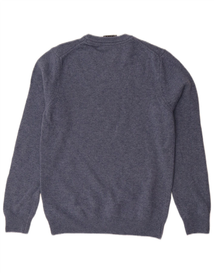 Lyle & Scott Suéter masculino com gola redonda XS azul lã