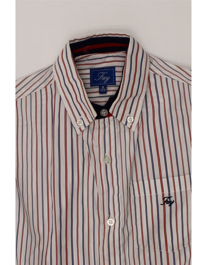 FAY Boys Shirt 7-8 Years White Striped Cotton Vintage Fay and Second-Hand Fay from Messina Hembry 