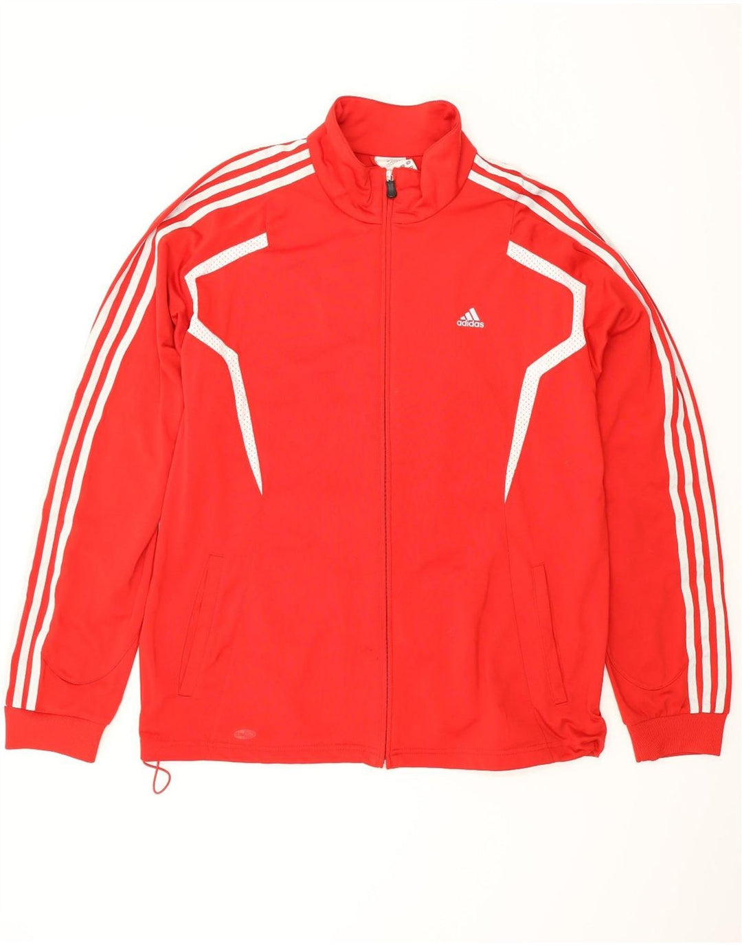 ADIDAS Mens Climalite Tracksuit Top Jacket Grande Poliéster Vermelho