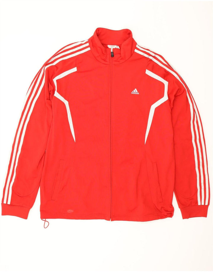 ADIDAS Mens Climalite Tracksuit Top Jacket Grande Poliéster Vermelho