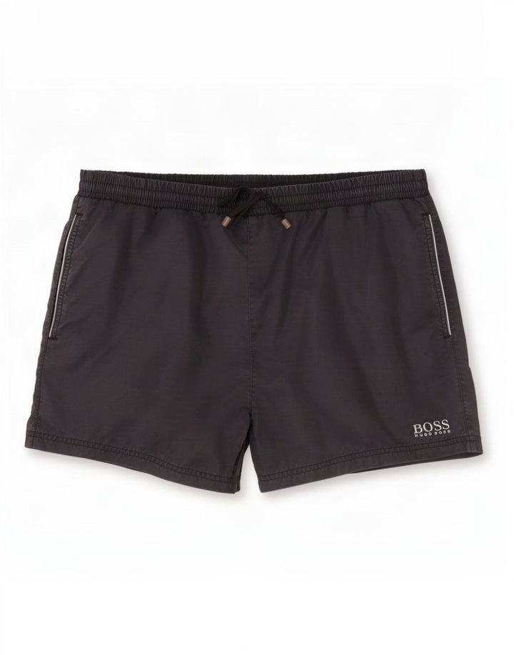 Calções de banho masculinos Hugo Boss grandes pretos