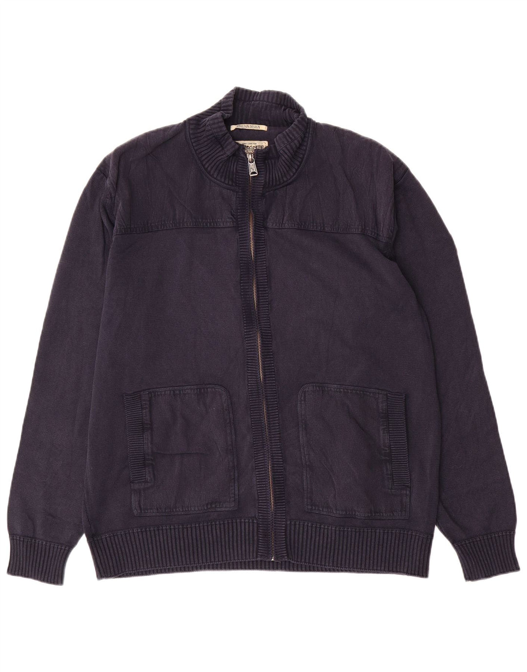 Suéter cardigã masculino Marlboro Classics com zíper completo 2XL azul marinho