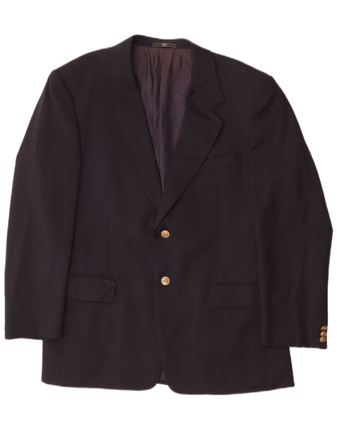 Jaqueta Blazer Masculina Valentino com 2 Botões IT 52 XL Azul Marinho Lã