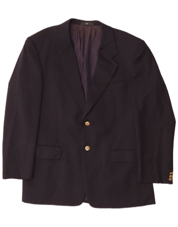 Jaqueta Blazer Masculina Valentino com 2 Botões IT 52 XL Azul Marinho Lã