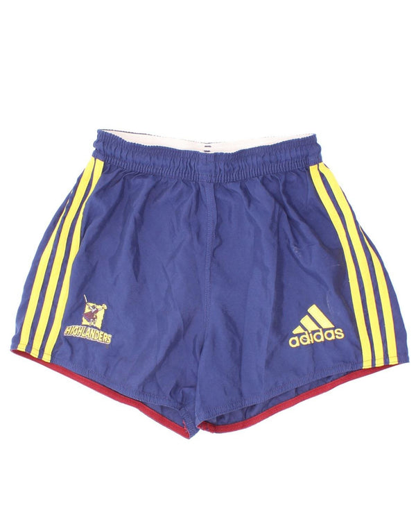 Shorts esportivos gráficos Adidas para meninos 9-10 anos pequeno azul marinho poliéster