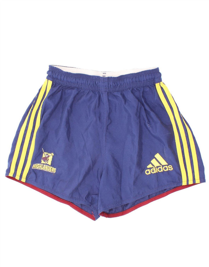 Shorts esportivos gráficos Adidas para meninos 9-10 anos pequeno azul marinho poliéster
