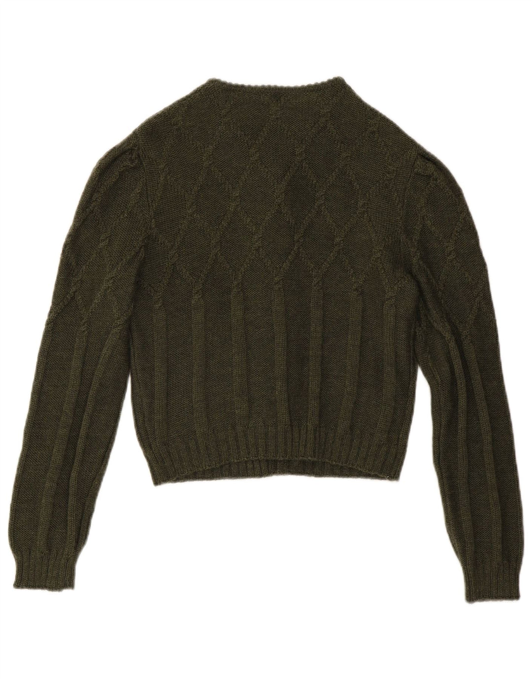 Suéter cardigã feminino vintage IT 42 lã cáqui média