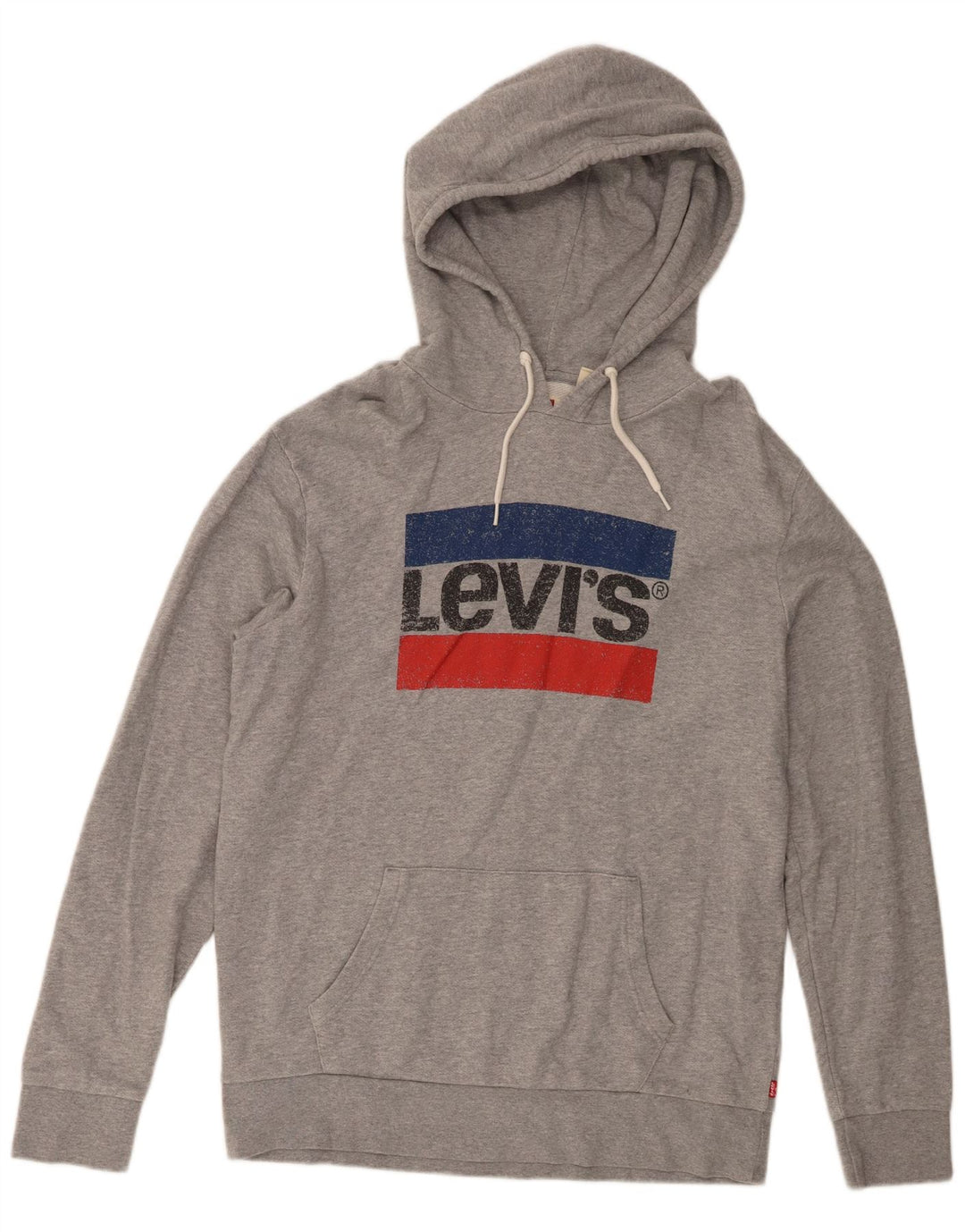 Suéter masculino com capuz gráfico padrão Levi's algodão cinza médio