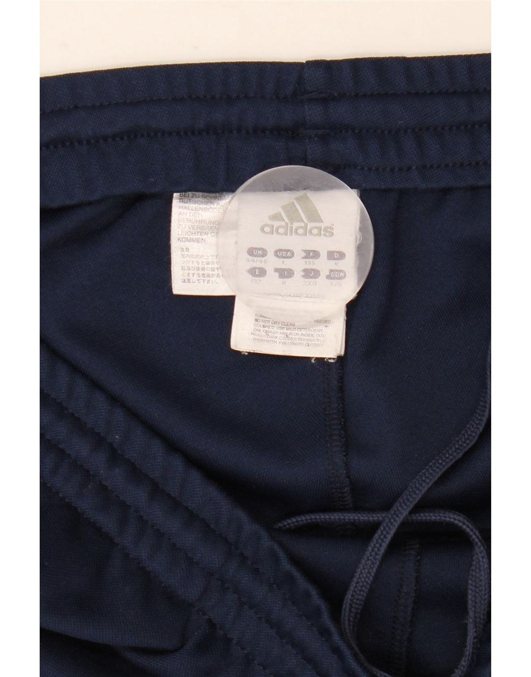 Calça de treino masculina Adidas UK 44/46 grande poliéster azul marinho