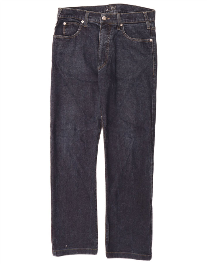 Calça jeans reta masculina Armani W32 L30 algodão azul