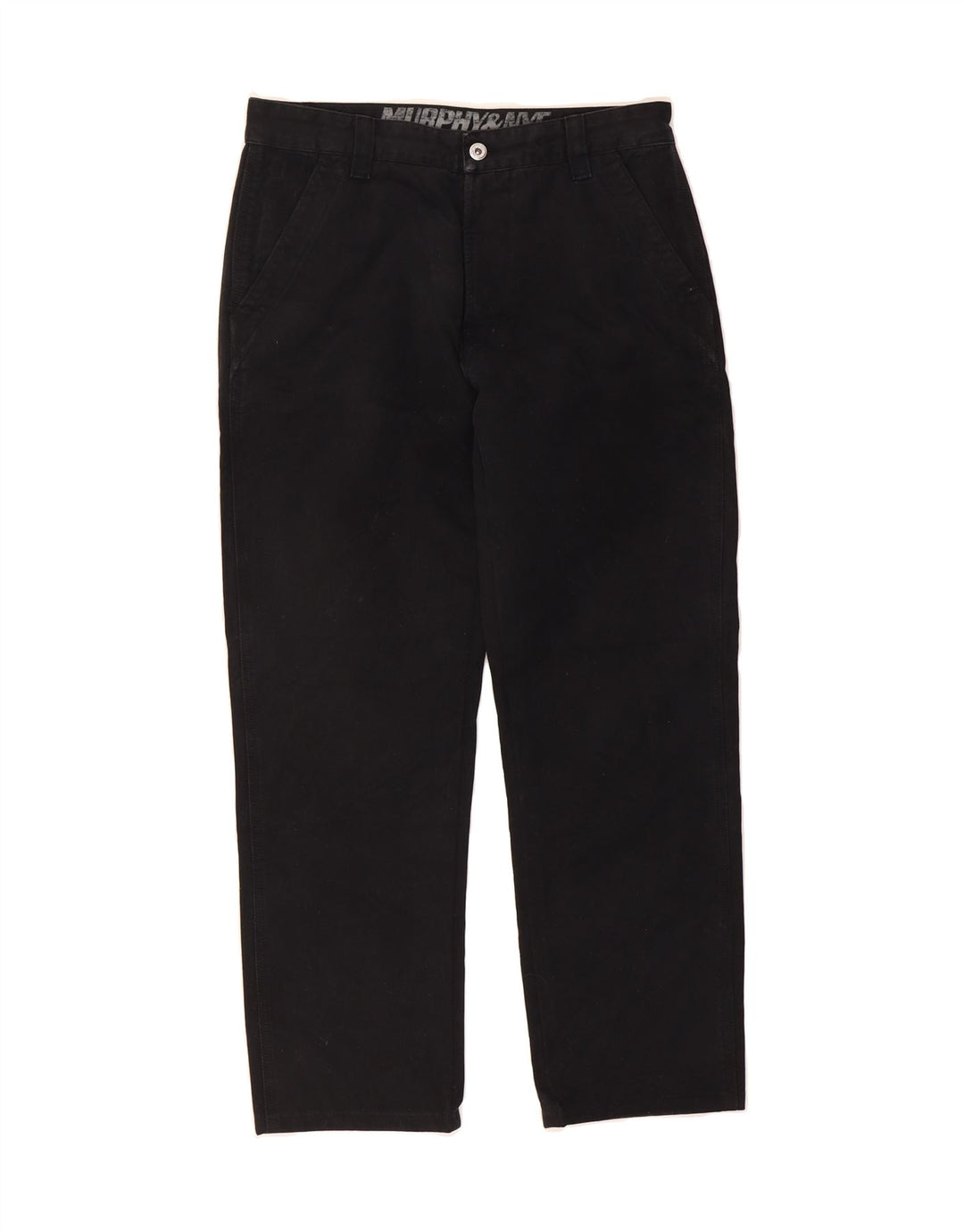 MURPHY & NYE Mens Straight Chino Trousers  W33 L28 Black Cotton Vintage Murphy & Nye and Second-Hand Murphy & Nye from Messina Hembry 