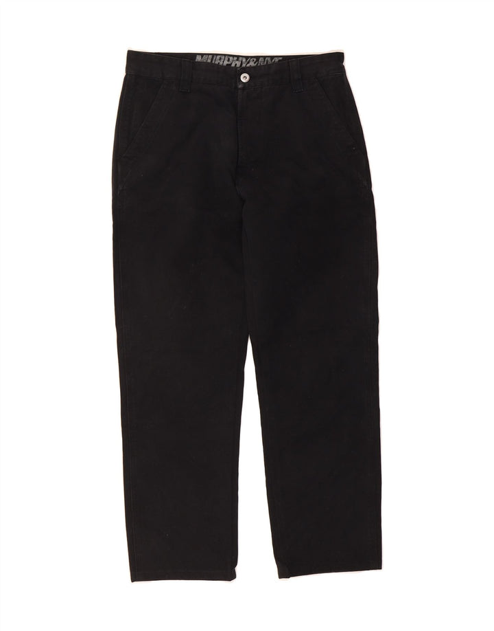 MURPHY & NYE Mens Straight Chino Trousers  W33 L28 Black Cotton Vintage Murphy & Nye and Second-Hand Murphy & Nye from Messina Hembry 