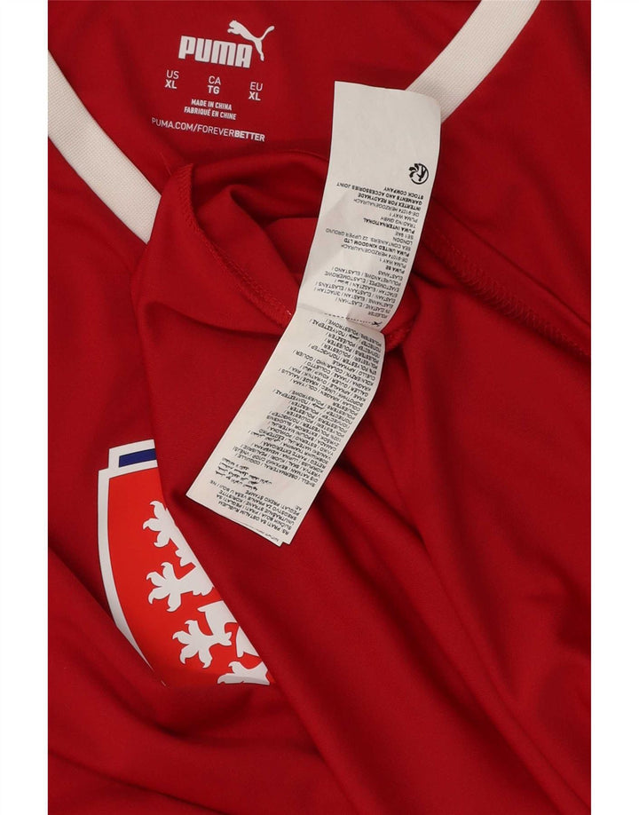 Camiseta masculina Puma República Tcheca com estampa gráfica XL vermelho poliéster