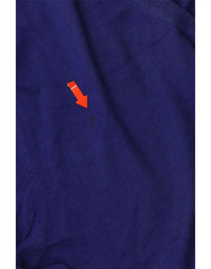 MASSIMO DUTTI Womens V-Neck Jumper Sweater UK 18 XL Purple Cotton Vintage Massimo Dutti and Second-Hand Massimo Dutti from Messina Hembry 