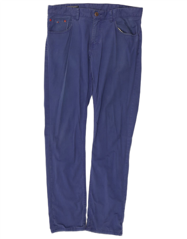Calça casual reta masculina Tommy Hilfiger W36 L34 algodão azul