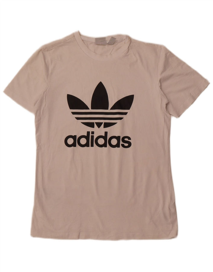 ADIDAS Womens Graphic T-Shirt Top UK 10 Pequeno Algodão Branco